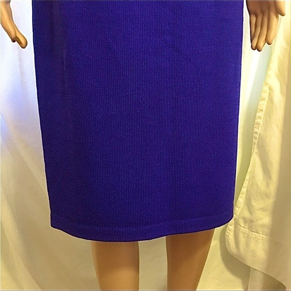 ST. JOHN VIBRANT ROYAL BLUE 3 PIECE SUIT JACKET 8 SHIRT SMALL SKIRT 12 E… - Picture 3 of 10
